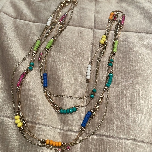 Colorful Beaded Necklace 32” - Picture 4 of 8